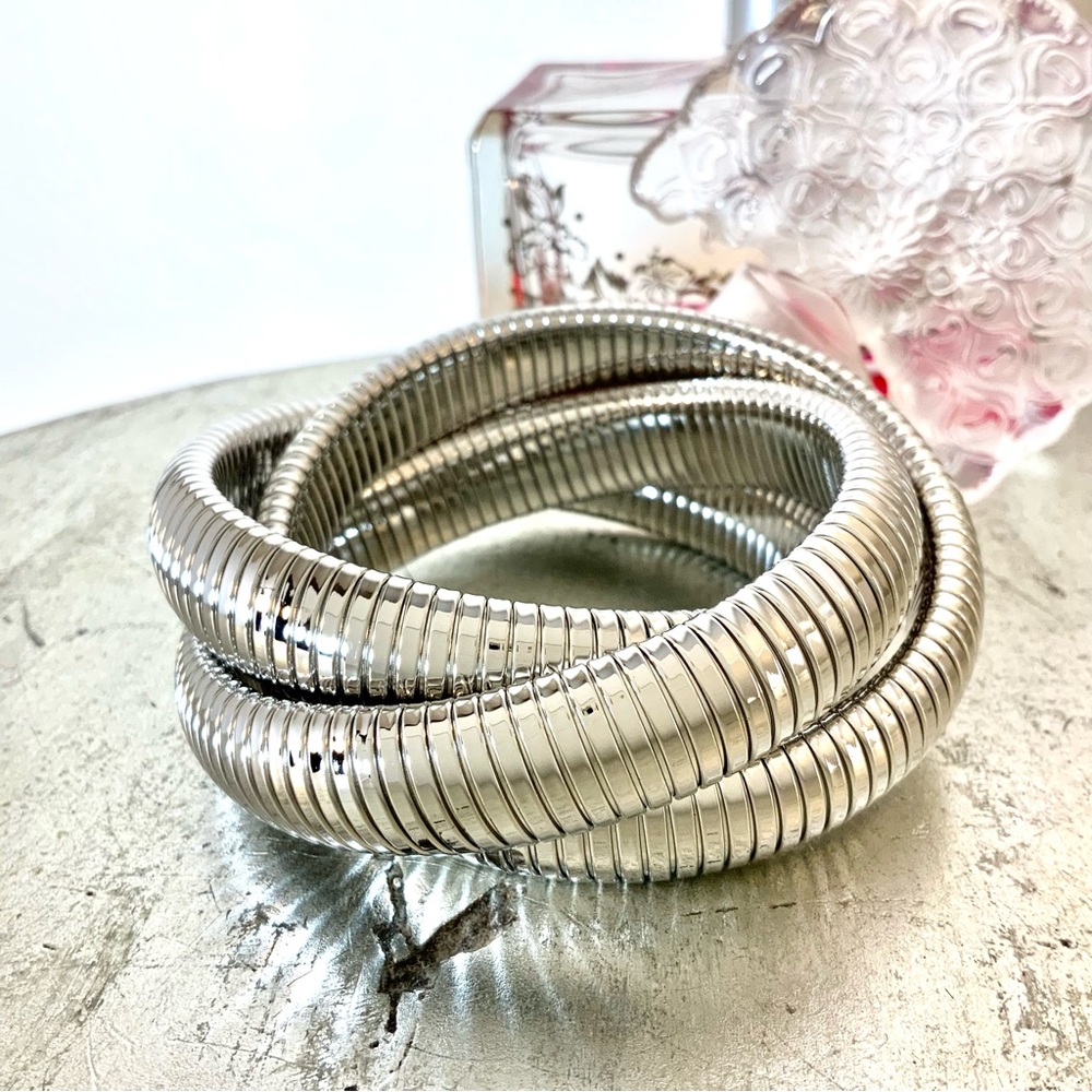 Silver Coil Bracelet cobra trinity
